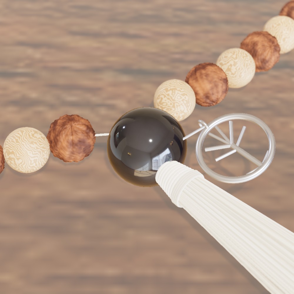 Wurzeln, Sandelholz mit Rudraksha